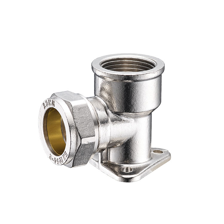 SY02-013 Brass 90° Wall-plated Female Elbow CxF